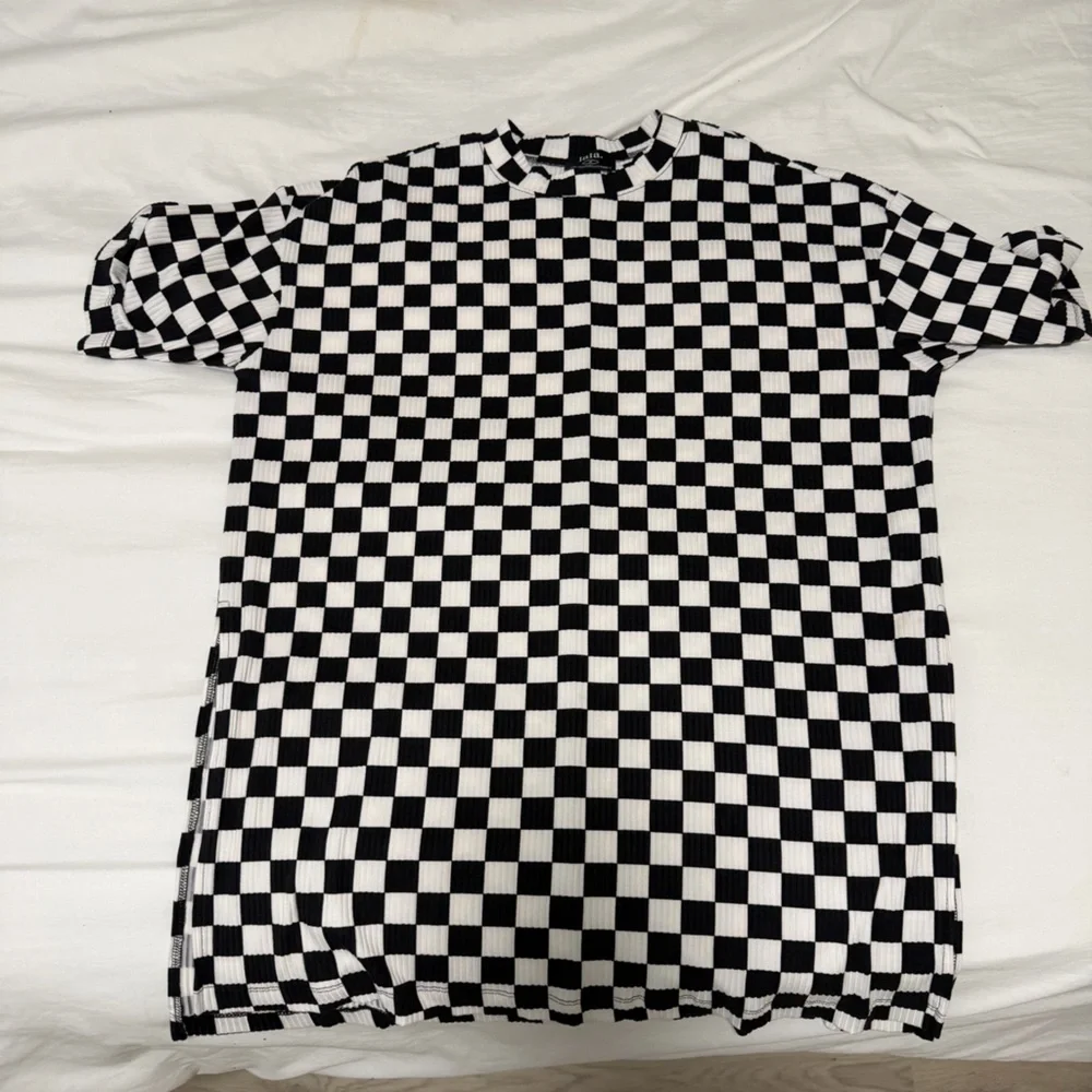 Dressed in LALA Black and White Checkerboard Wide Leg set - Picture 3 of 5